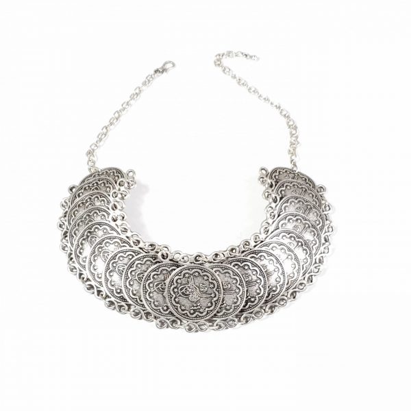 Hand Made Pewter Necklace Plated in 925 Silver - SKU# ZN-180