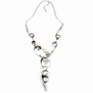 Hand Made Pewter Necklace Plated in 925 Silver - SKU# ZN-210
