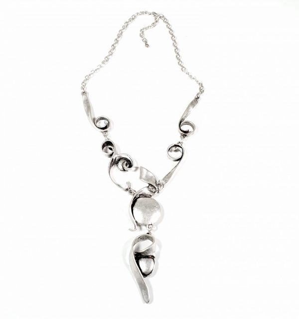Hand Made Pewter Necklace Plated in 925 Silver - SKU# ZN-210