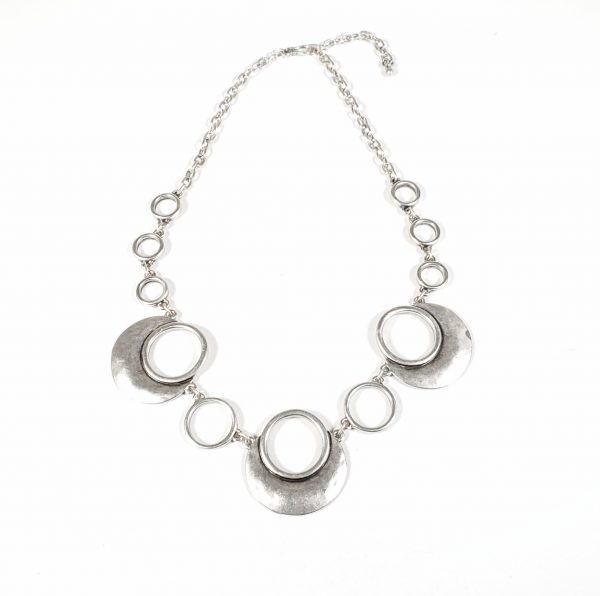 Hand Made Pewter Necklace Plated in 925 Silver - SKU# ZN-218