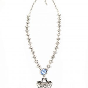 Hand Made Pewter Necklace Plated in 925 Silver - SKU# ZN-224