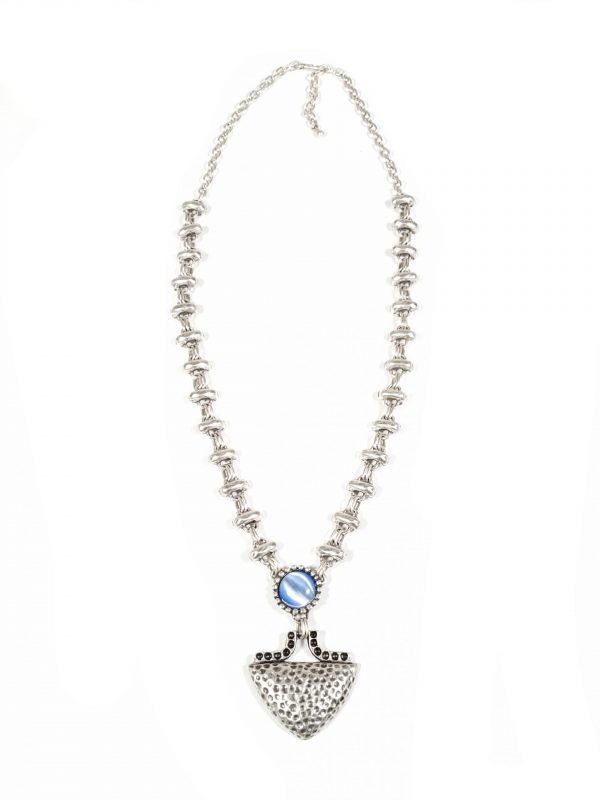 Hand Made Pewter Necklace Plated in 925 Silver - SKU# ZN-224