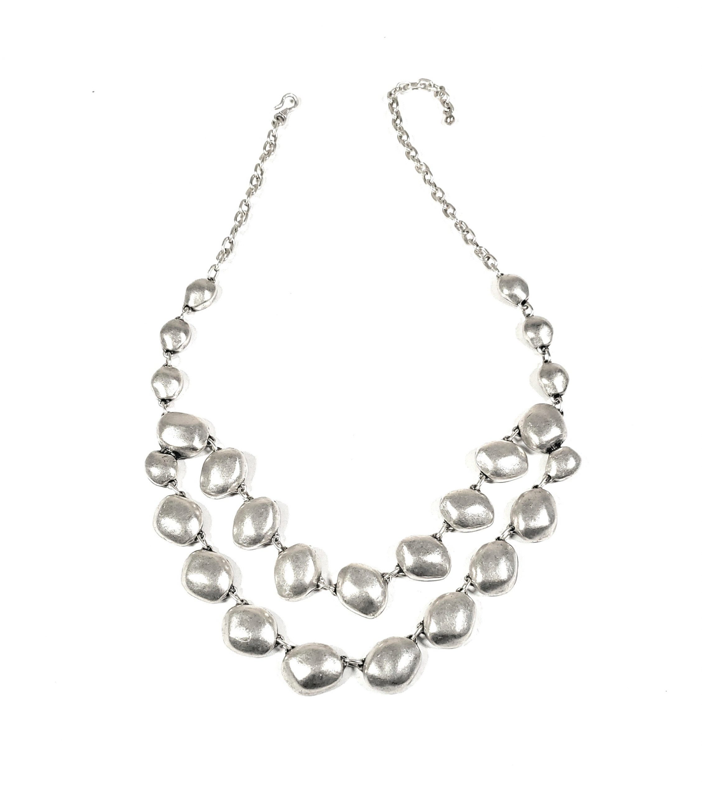 Hand Made Pewter Necklace Plated in 925 Silver - SKU# ZN-232