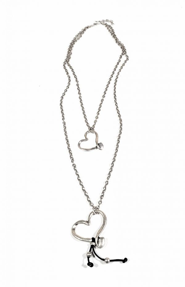 Hand Made Pewter Necklace Plated in 925 Silver - SKU# ZN-255