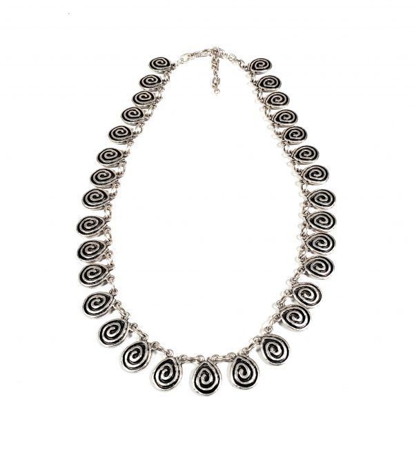 Hand Made Pewter Necklace Plated in 925 Silver - SKU# ZN-295