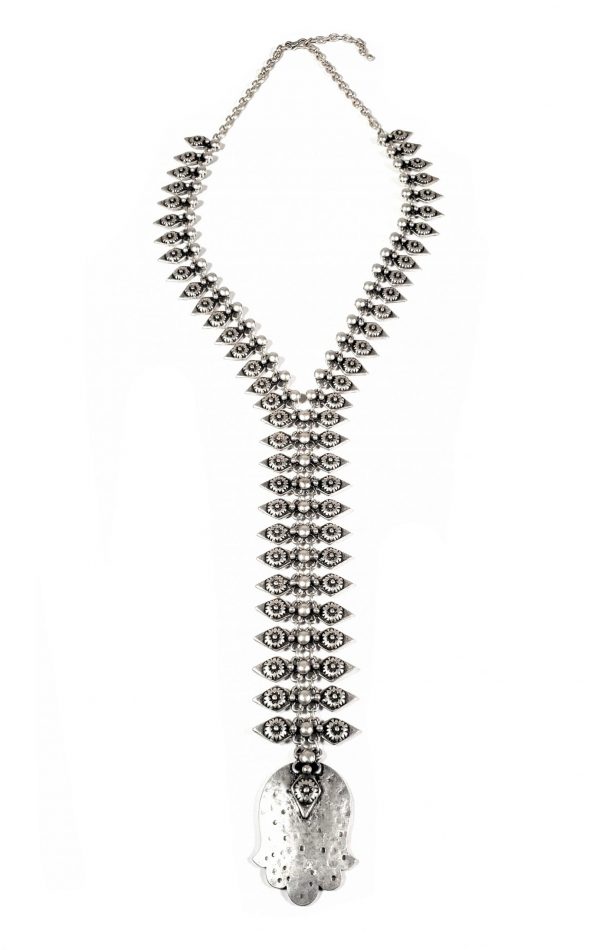 Hand Made Pewter Necklace Plated in 925 Silver - SKU# ZN-308