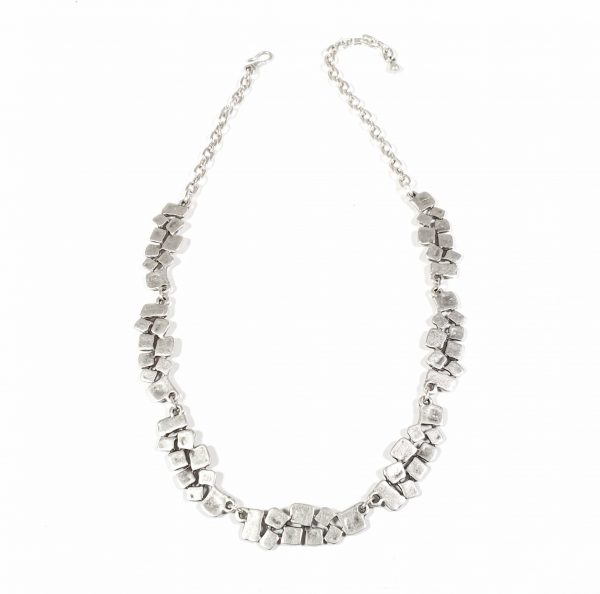 Hand Made Pewter Necklace Plated in 925 Silver - SKU# ZN-309