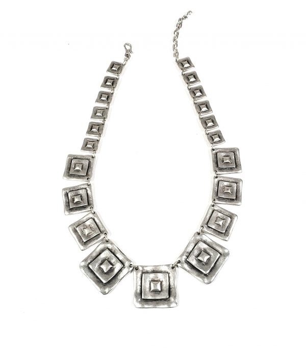 Hand Made Pewter Necklace Plated in 925 Silver - SKU# ZN-314