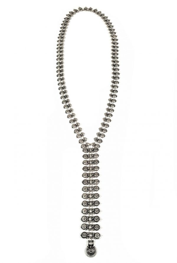 Hand Made Pewter Necklace Plated in 925 Silver - SKU# ZN-656