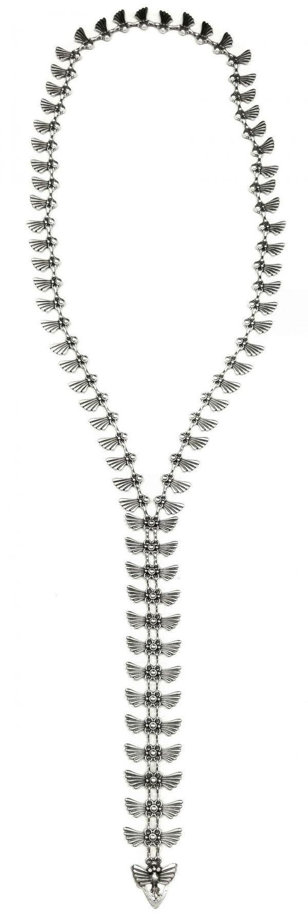 Hand Made Pewter Necklace Plated in 925 Silver - SKU# ZN-660