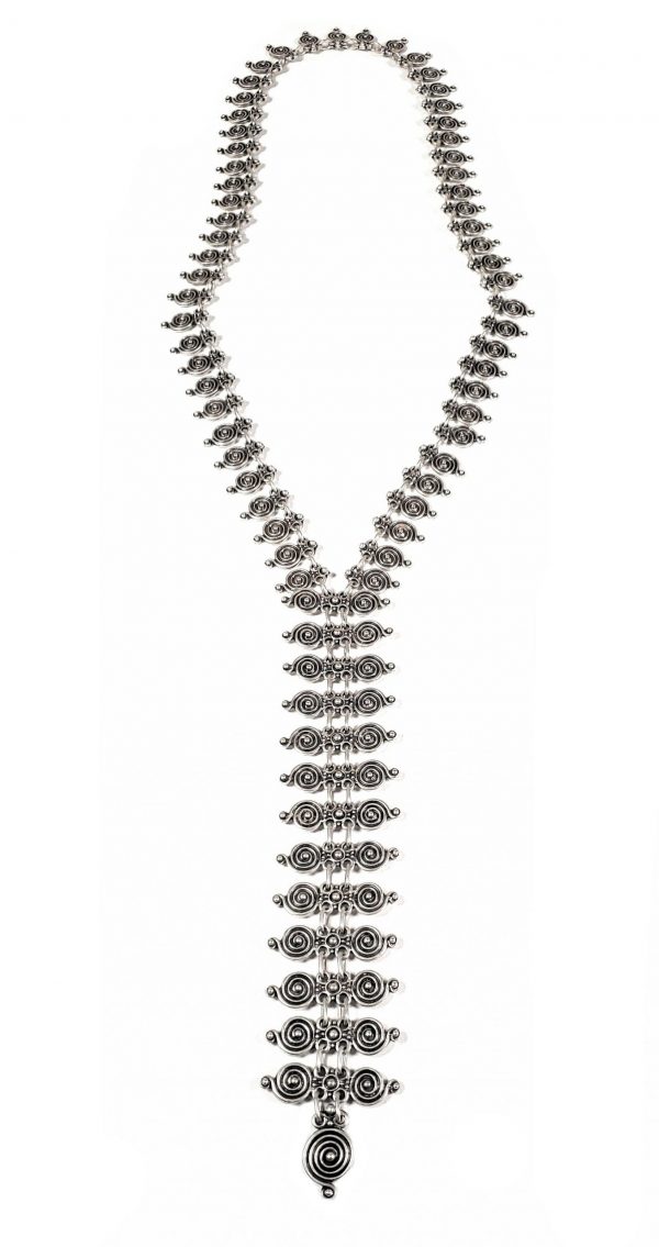 Hand Made Pewter Necklace Plated in 925 Silver - SKU# ZN-662