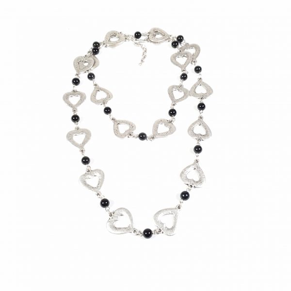 Hand Made Pewter Necklace Plated in 925 Silver - SKU# ZNB-034