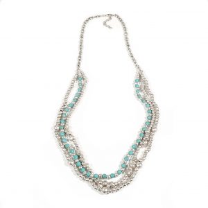 Hand Made Pewter Necklace Plated in 925 Silver - SKU# ZNB-084