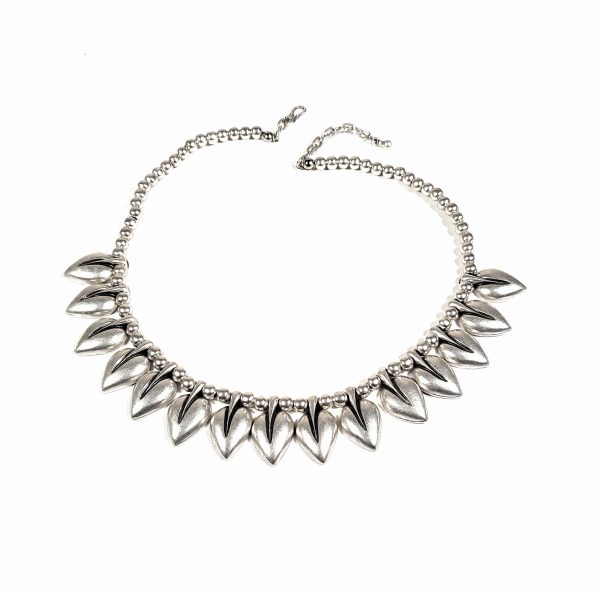Hand Made Pewter Necklace Plated in 925 Silver - SKU# ZNB-346