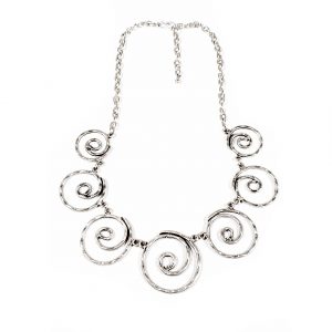 Hand Made Pewter Necklace Plated in 925 Silver - SKU# ZNS-005