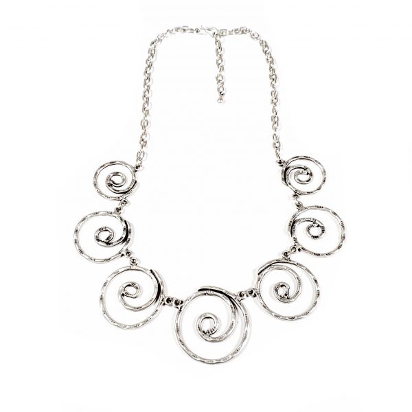Hand Made Pewter Necklace Plated in 925 Silver - SKU# ZNS-005
