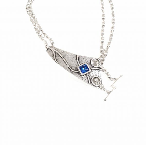 Hand Made Pewter Necklace Plated in 925 Silver - SKU# ZNS-212 - Image 3