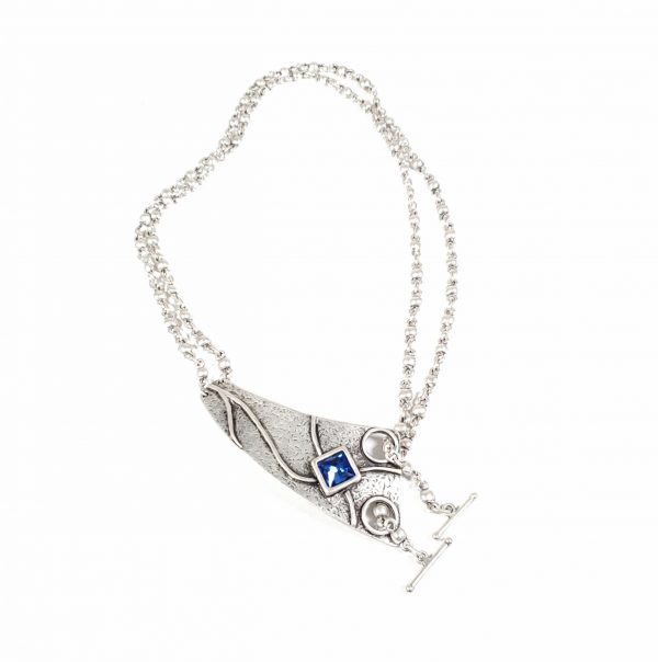 Hand Made Pewter Necklace Plated in 925 Silver - SKU# ZNS-212