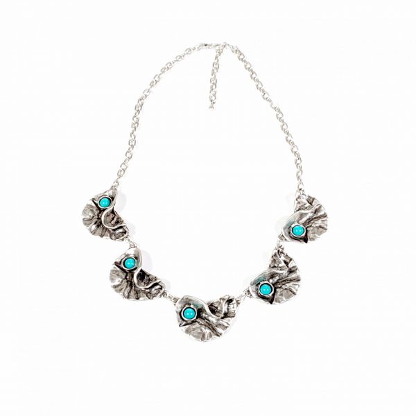 Hand Made Pewter Necklace Plated in 925 Silver - SKU# ZNS-220