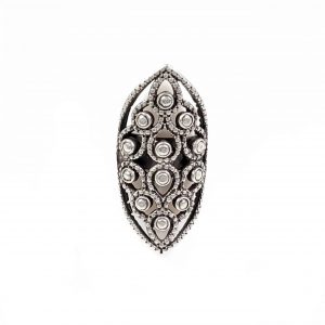 Hand Made Pewter Adjustable Ring Plated in 925 Silver - SKU# ZR-046