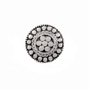 Hand Made Pewter Adjustable Ring Plated in 925 Silver - SKU# ZR-070