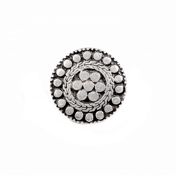 Hand Made Pewter Adjustable Ring Plated in 925 Silver - SKU# ZR-070