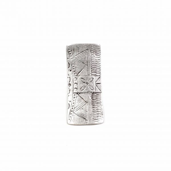 Hand Made Pewter Adjustable Ring Plated in 925 Silver - SKU# ZR-084