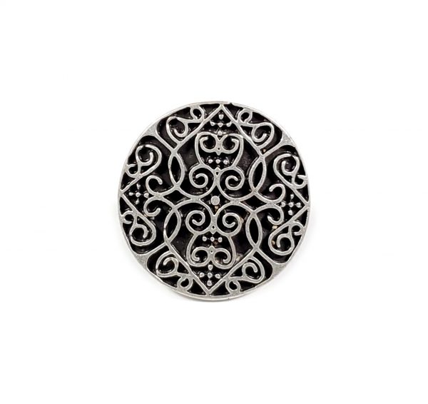 Hand Made Pewter Adjustable Ring Plated in 925 Silver - SKU# ZR-137