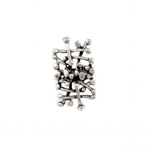 Hand Made Pewter Adjustable Ring Plated in 925 Silver - SKU# ZR-142