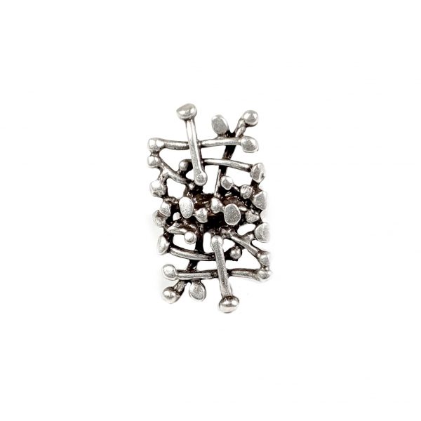 Hand Made Pewter Adjustable Ring Plated in 925 Silver - SKU# ZR-142