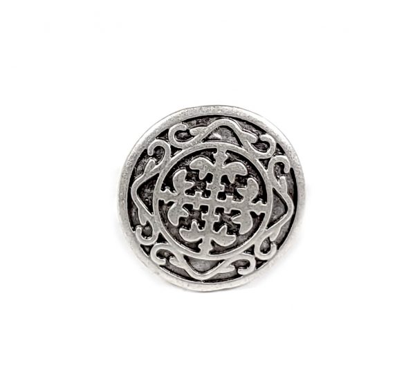 Hand Made Pewter Adjustable Ring Plated in 925 Silver - SKU# ZR-156