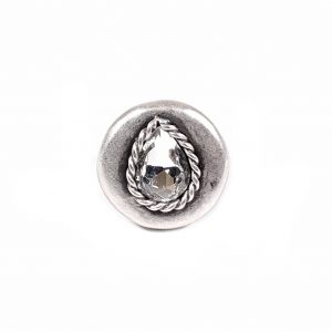 Hand Made Pewter Adjustable Ring Plated in 925 Silver - SKU# ZR-171