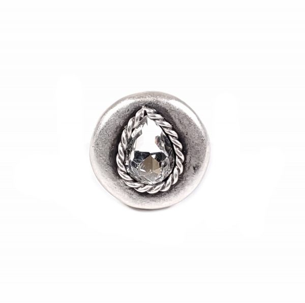 Hand Made Pewter Adjustable Ring Plated in 925 Silver - SKU# ZR-171