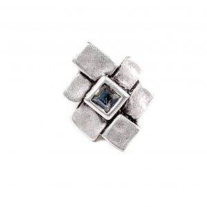 Hand Made Pewter Adjustable Ring Plated in 925 Silver - SKU# ZR-175