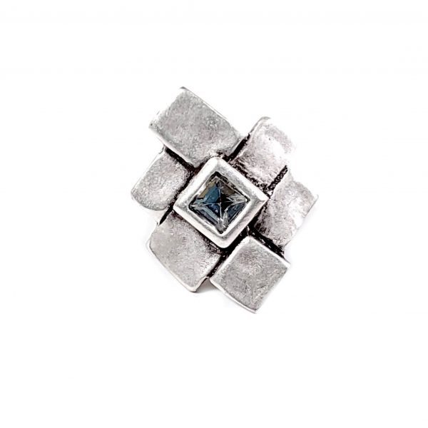 Hand Made Pewter Adjustable Ring Plated in 925 Silver - SKU# ZR-175