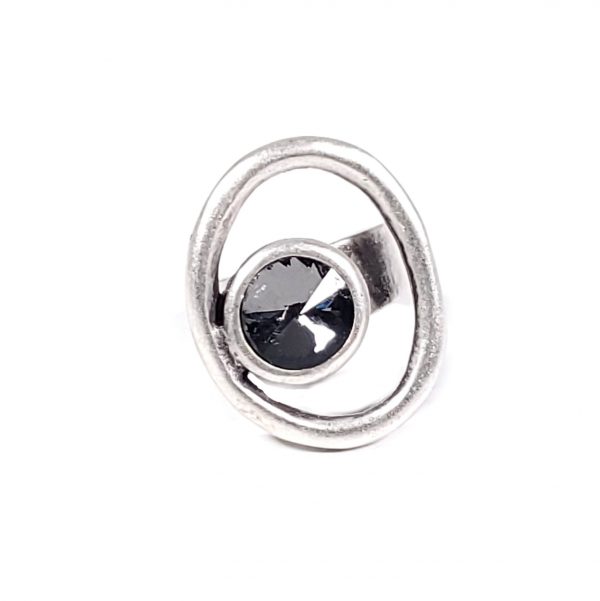 Hand Made Pewter Adjustable Ring Plated in 925 Silver - SKU# NR-6045G