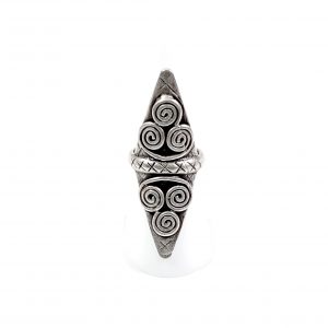 Hand Made Pewter Adjustable Ring Plated in 925 Silver - SKU# ZR-208