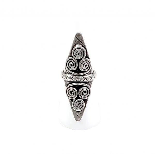 Hand Made Pewter Adjustable Ring Plated in 925 Silver - SKU# ZR-208