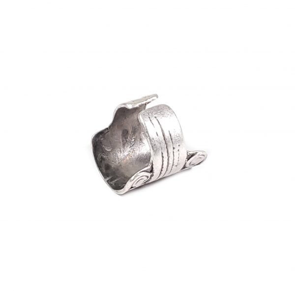 Hand Made Brass Adjustable Ring Plated in 925 Silver - SKU# ZRC-003 - Image 2