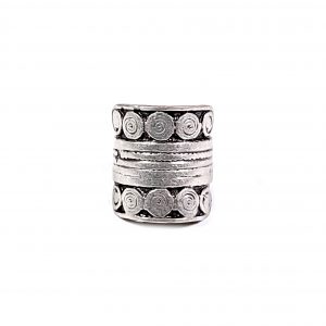 Hand Made Brass Adjustable Ring Plated in 925 Silver - SKU# ZRC-003