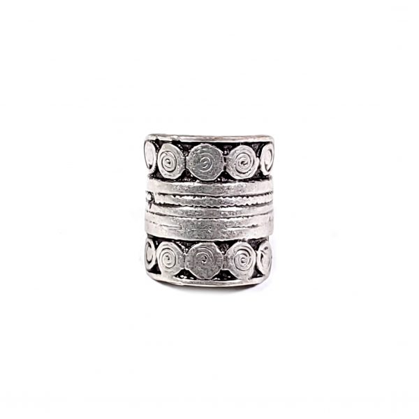 Hand Made Brass Adjustable Ring Plated in 925 Silver - SKU# ZRC-003
