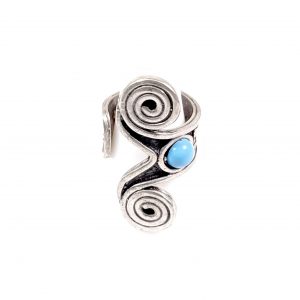 Hand Made Brass Adjustable Ring Plated in 925 Silver - SKU# ZRC-007