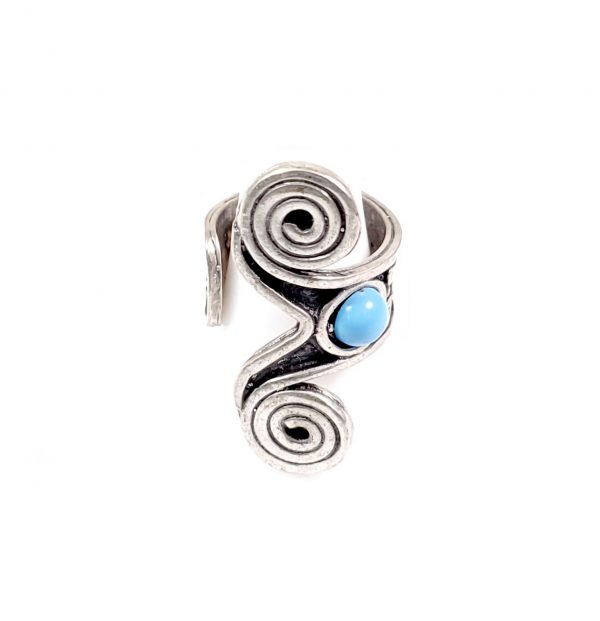 Hand Made Brass Adjustable Ring Plated in 925 Silver - SKU# ZRC-007