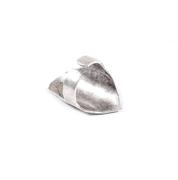 Hand Made Brass Adjustable Ring Plated in 925 Silver - SKU# ZRC-013 - Image 2