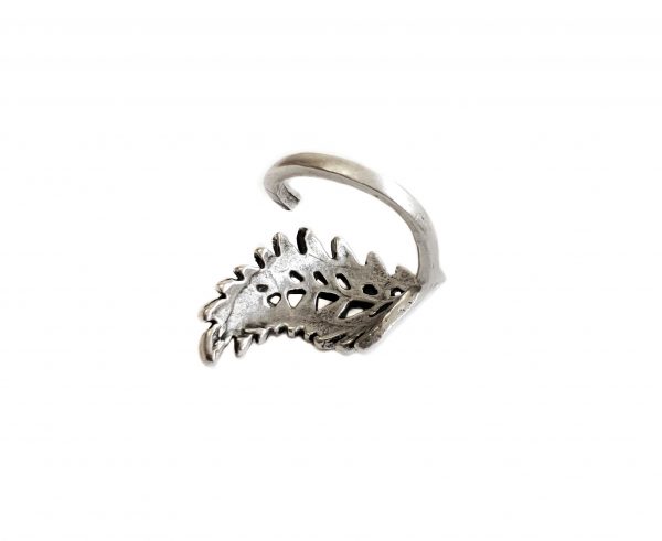 Hand Made Brass Adjustable Ring Plated in 925 Silver - SKU# ZRC-014 - Image 2