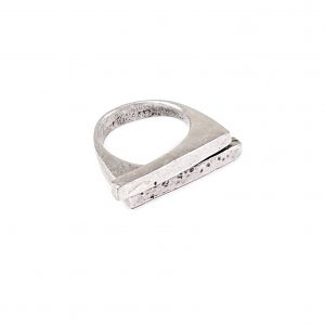 Hand Made Brass Adjustable Ring Plated in 925 Silver - SKU# ZRC-017