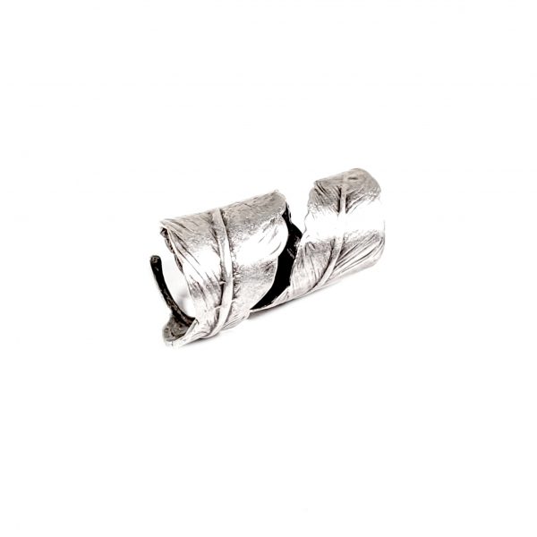 Hand Made Brass Adjustable Ring Plated in 925 Silver - SKU# ZRC-020 - Image 2