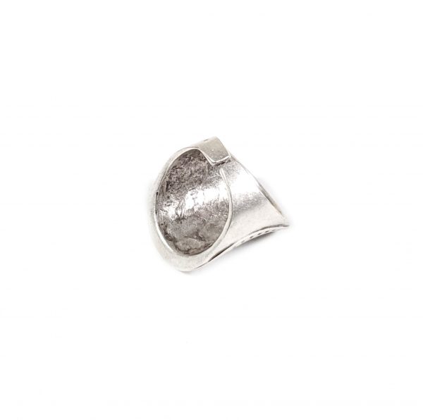 Hand Made Brass Adjustable Ring Plated in 925 Silver - SKU# ZRC-021 - Image 2