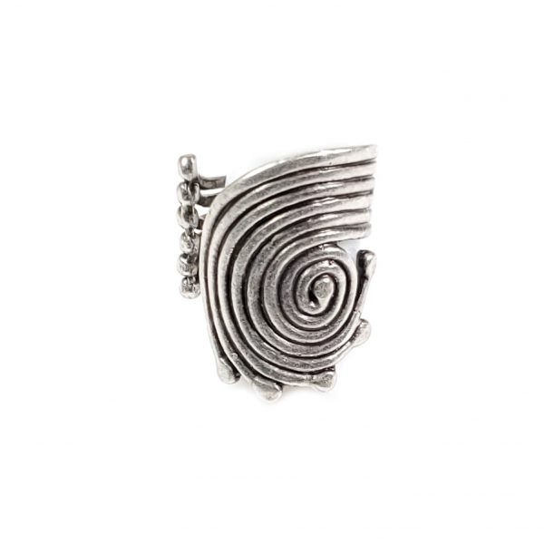 Hand Made Brass Adjustable Ring Plated in 925 Silver - SKU# ZRC-026