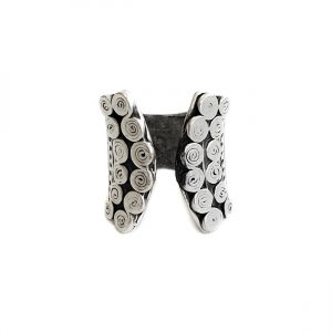 Hand Made Brass Adjustable Ring Plated in 925 Silver - SKU# ZRC-027